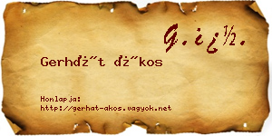 Gerhát Ákos névjegykártya